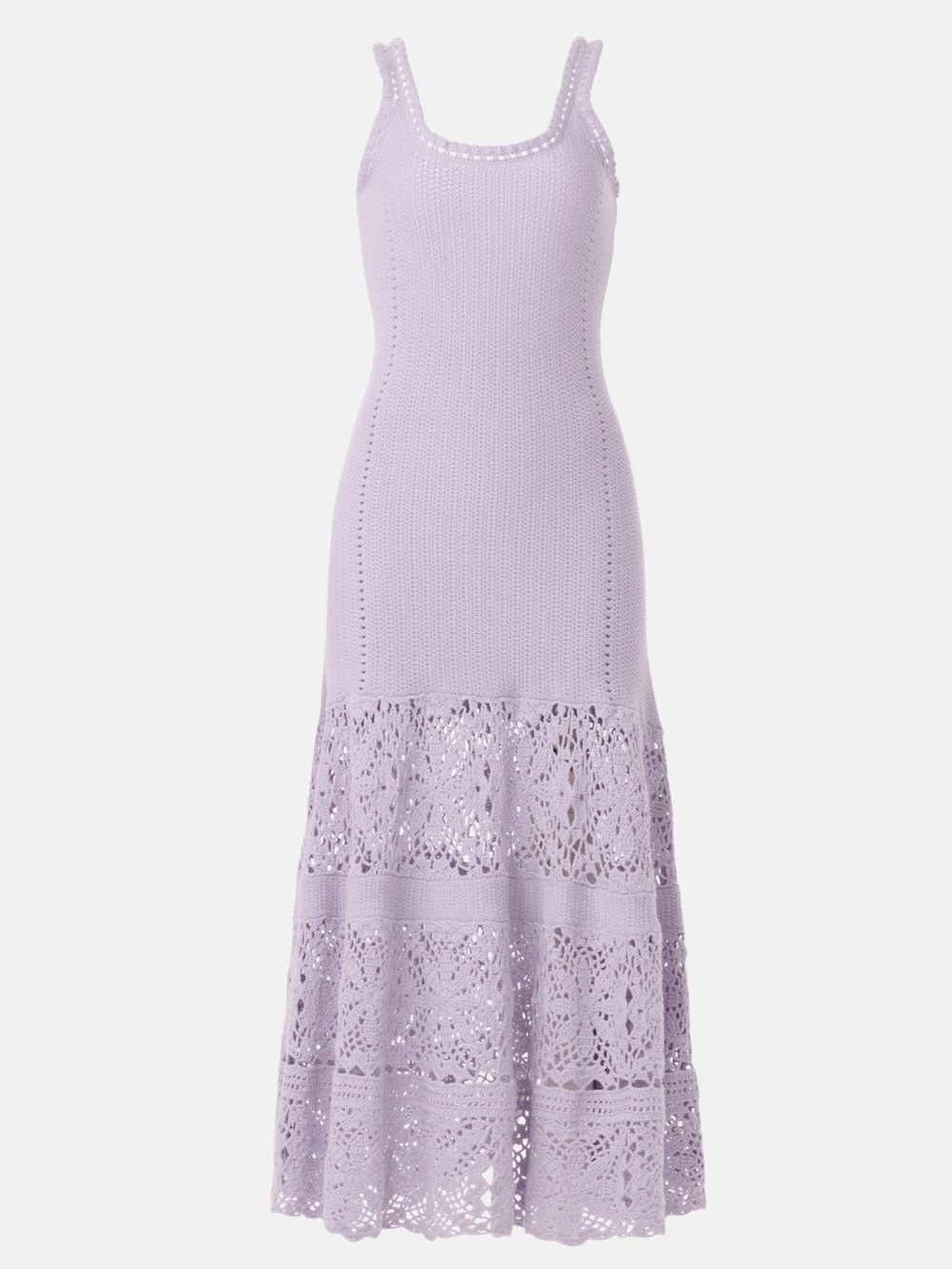 Adam Lippes Lavender Crochet Knit Maxi Dress MSRP $490 - Picture 5 of 10